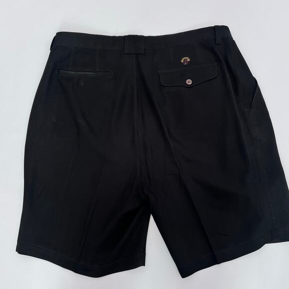 TOMMY BAHAMAS MENS 100% SILK TOROLA PLEATED SHORTS BLACK SIZE 36 - Picture 5 of 13